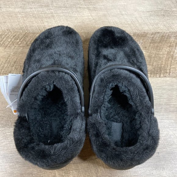 Crocs Women's Classic Fur Sure Black Fur Fuzzy Clogs Size 8 Shoes BRAND NEW - Picture 6 of 10